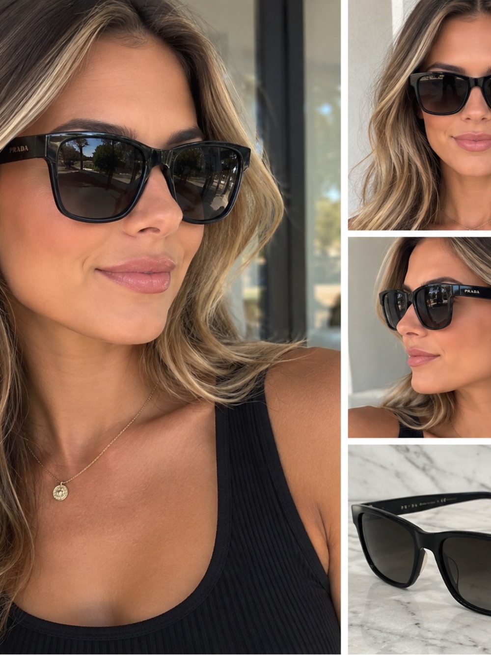 Prada Black Oversized Square Sunglasses